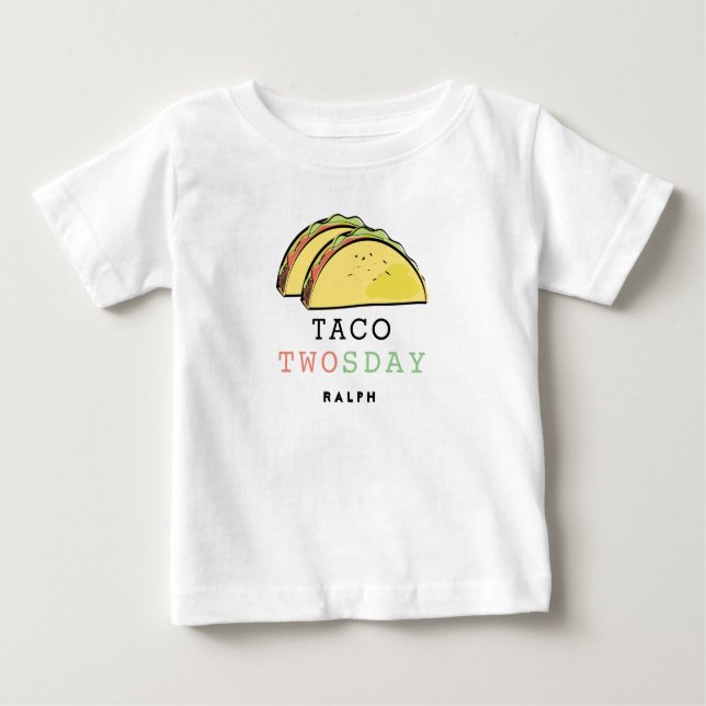 Taco Twosday Terça-feira Camisa Branco 2º Aniversá (Frente)