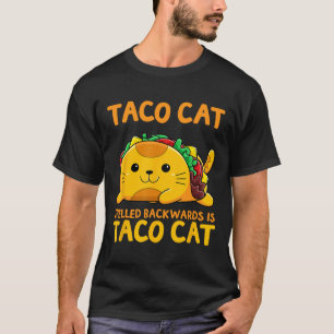 Tacocat Espelhado Para Trás Camisa Taco Cinco De