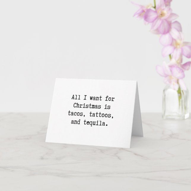 Tacos, tatuagens, cartão de Natal tequila (Orquídea)