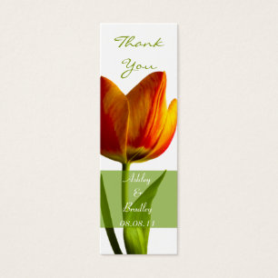 Tag alaranjado do favor do casamento da tulipa