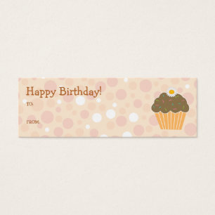 Tag alaranjado do presente do cupcake
