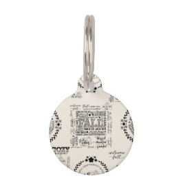 Tag Autumn Vibes Placa Redonda para Pet - Personalizáv