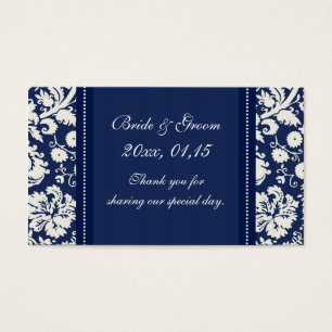 Tag brancos azuis do favor do casamento tema