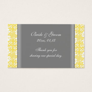 Tag cinzentos do favor do casamento tema damasco