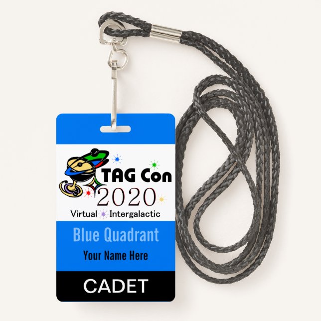 TAG Con 2020 - Blue Quadrant - Cadet Crachá (Frente com cordão)