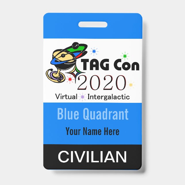 TAG Con 2020 - Blue Quadrant - Crachá civil (Frente)