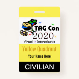 TAG Con 2020 - Quadrante Amarelo - Crachá civil