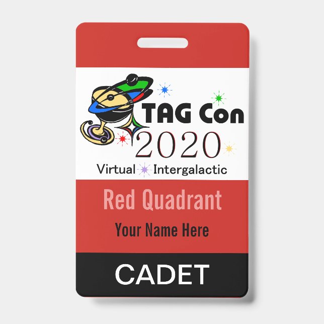 TAG Con 2020 - Red Quadrant - Crachá de cadete (Frente)