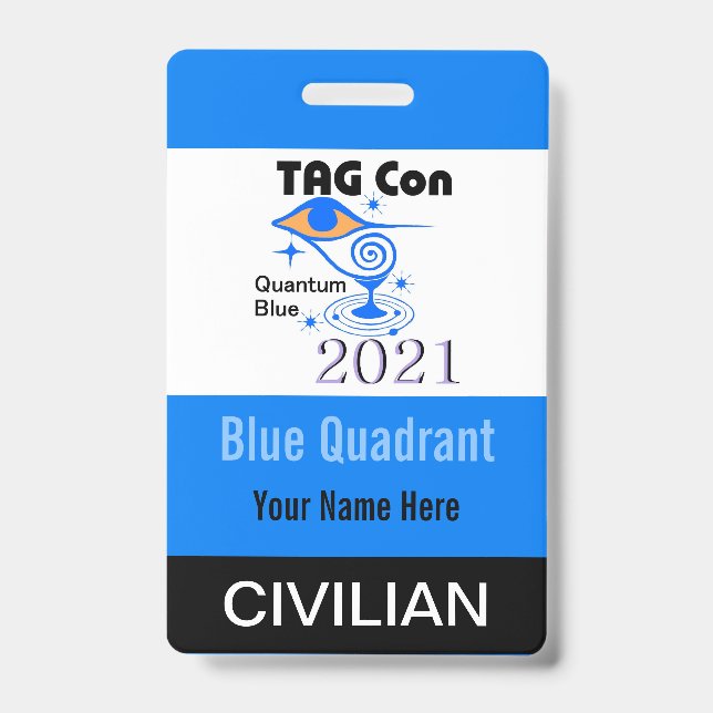 TAG Con 2021 - Blue Quadrant - Civilian Crachá (Frente)