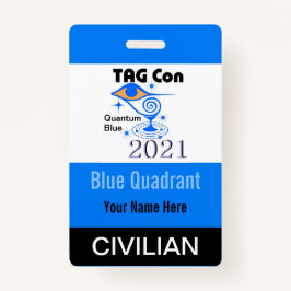 TAG Con 2021 - Blue Quadrant - Civilian Crachá