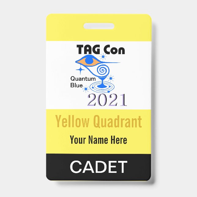 TAG Con 2021 - Quadrante Amarelo - Crachá de cadet (Frente)