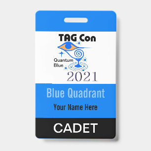 TAG Con 2021 - Quadrante Azul - Crachá Cadete
