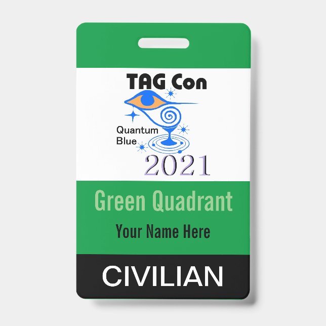 TAG Con 2021 - Quadrante Verde - Crachá Civil (Frente)