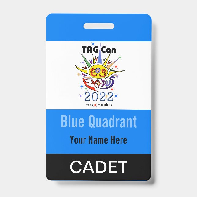 TAG Con 2022 - Blue Quadrant - Cadet Crachá (Frente)