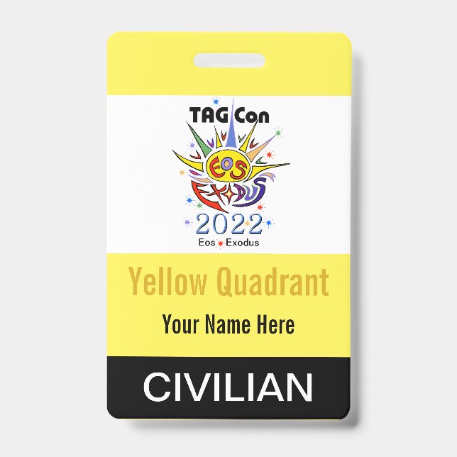 TAG Con 2022 - Quadrante Amarelo - Crachá civil (Frente)