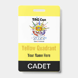 TAG Con 2022 - Quadrante Amarelo - Crachá de cadet