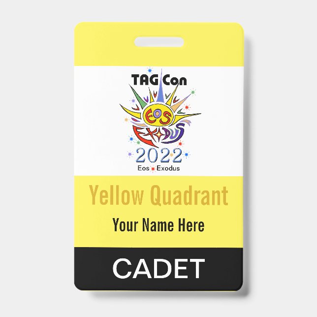 TAG Con 2022 - Quadrante Amarelo - Crachá de cadet (Frente)