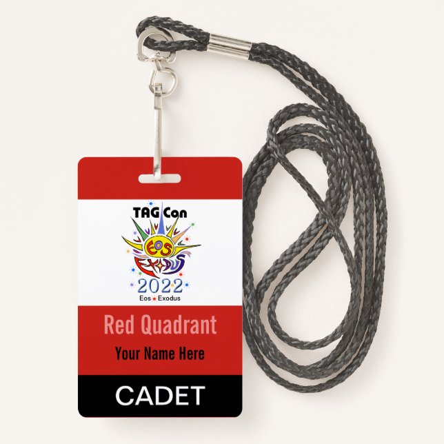 TAG Con 2022 - Red Quadrant - Cadet Crachá (Frente com cordão)