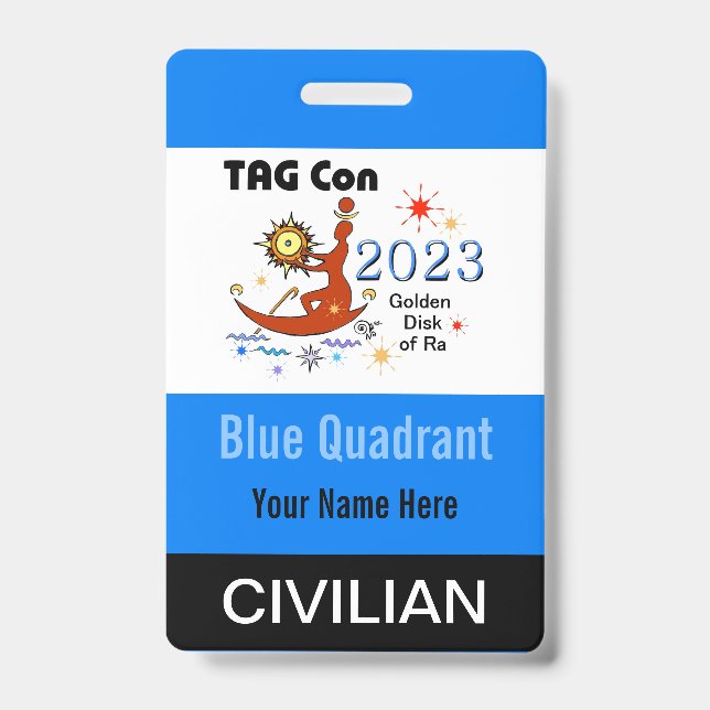 TAG Con 2023 - Blue Quadrant - Civilian Crachá (Frente)