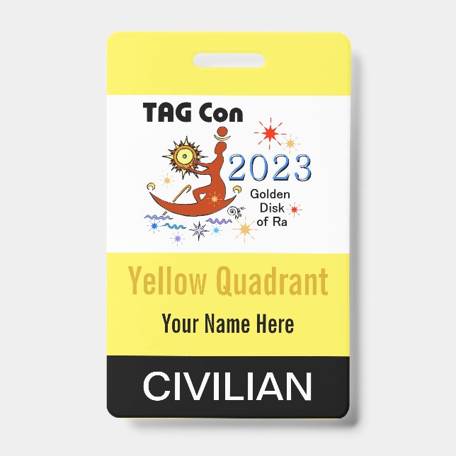 TAG Con 2023 - Quadrante Amarelo - Crachá Civil (Frente)