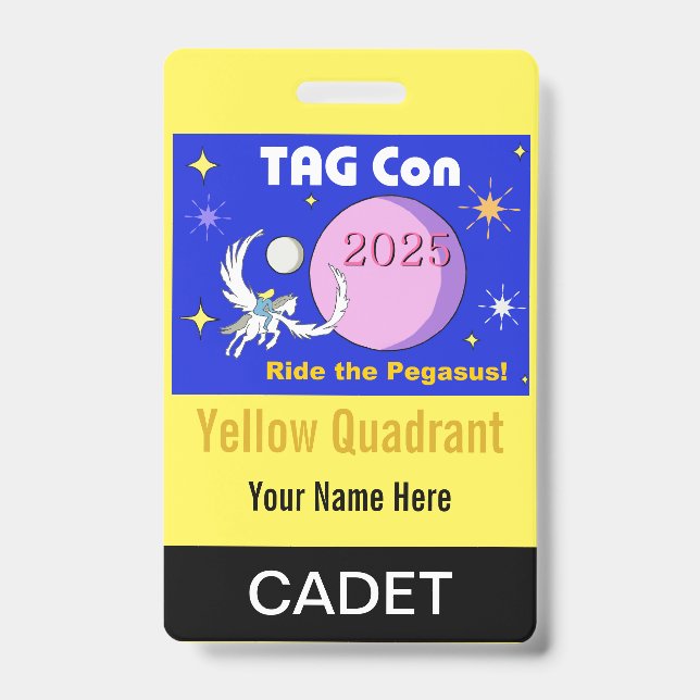 TAG Con 2025 - Yellow Quadrant - Cadet Crachá (Frente)