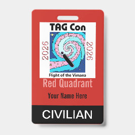 TAG Con 2026 - Quadrante Vermelho - Crachá Civil