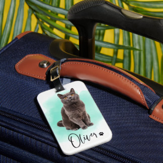 Tag de bagagem com arte de gato fofo – presente pa