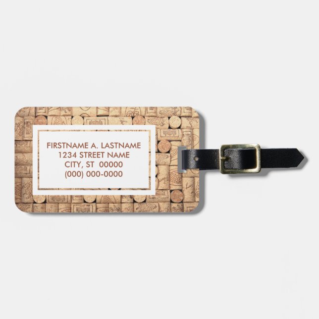 Tag de Bagagem de Vinho (Frente Horizontal)