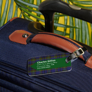 Tag de Bagagem de Xadrez do Clã Gillies Tartan Per