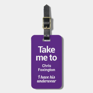Tag de Bagagem Personalização Engraçada Roxo