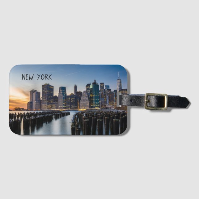Tag de Bagagem Skyline Manhattan (Frente Horizontal)