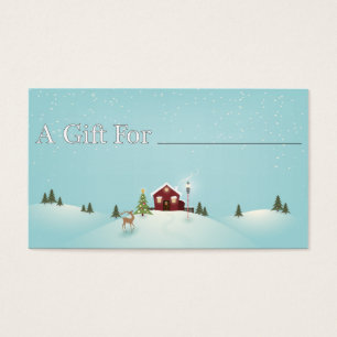 Tag do presente da cabine do inverno
