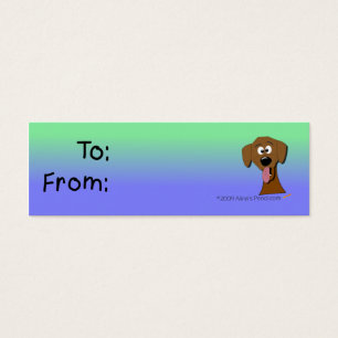 Tag do presente do cão (verde e azul)