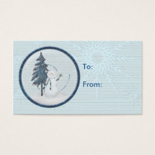 Tag do presente do Natal do boneco de neve