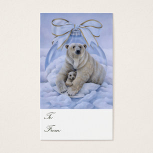 Tag do presente do urso polar