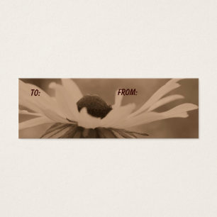 Tag envelhecido do presente da flor de Susan de