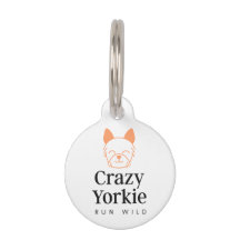 Etiqueta de ID de Pet de Marca Crazy Yorkie person