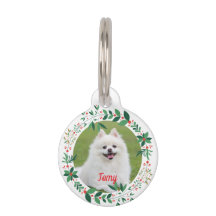Placa Redonda de Natal para Pet – Identificação Fe