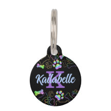 Porco Holográfico Ombre Arco-íris Monograma Pet ID