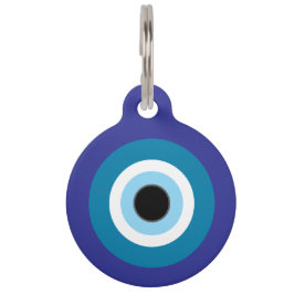 Tag Pulseira de Identificação Pet Olho Gordo Azul