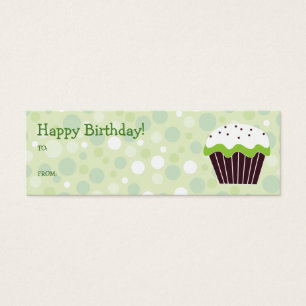 Tag verde do presente do cupcake
