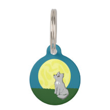 Lobo Escruffy Bonito com Etiqueta de Identificação