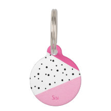 Pontos pretos de couro cor-de-rosa geométricos