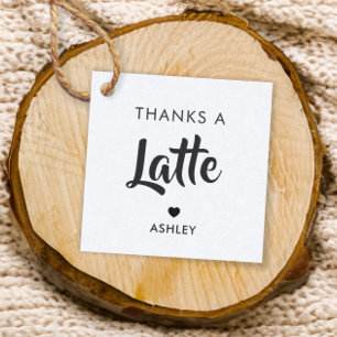 Tags Thanks a Latte, Etiqueta de Presente de Café,