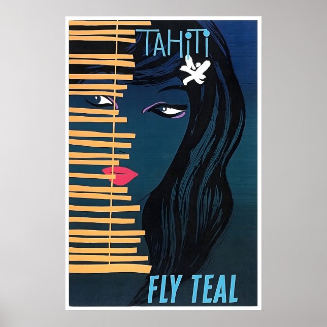Tahiti Travel Poster French Polynesia Art Tahitian (Frente)