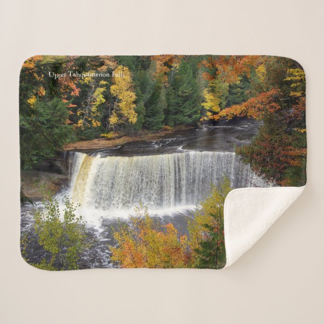 Tahquamenon Falls sherpa cobertor superior (Frente (Horizontal))