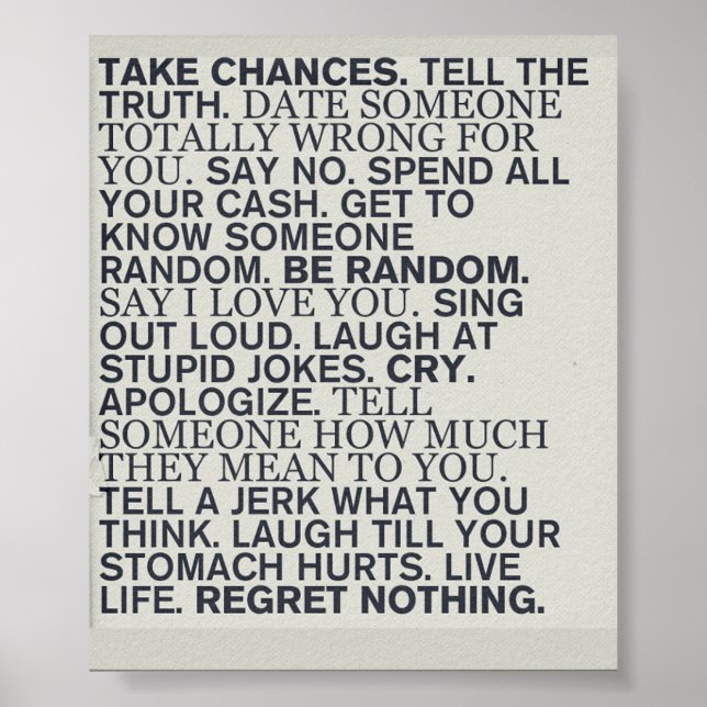 Take Chances Poster (Frente)