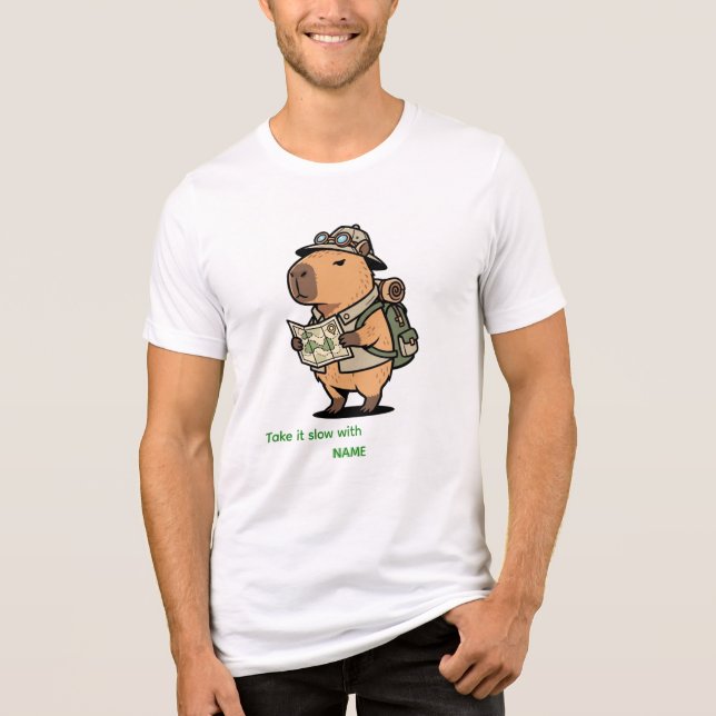 Take It Slow Capybara Tee – Customizable (Frente)