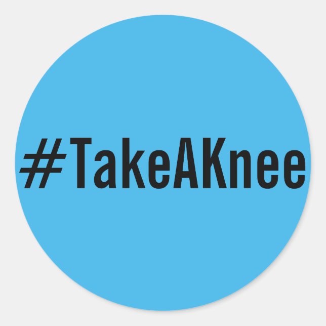 #TakeAKnee, texto preto em adesivos azuis brilhant (Frente)