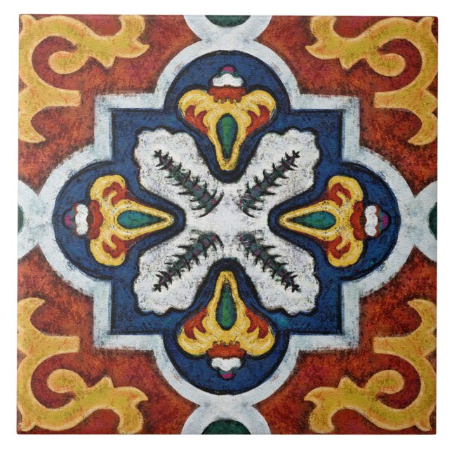 Talavera 03 Red Yellow Blue Mediterranean Geo (Frente)